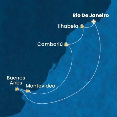 carte Brésil, Argentine, Uruguay, 9 jours