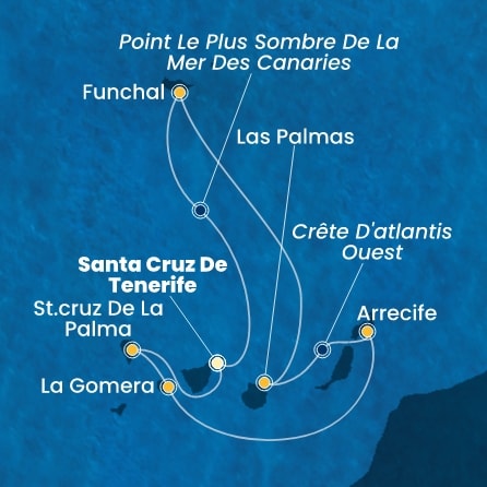 carte Canaries, Espagne, Madère, 8 jours