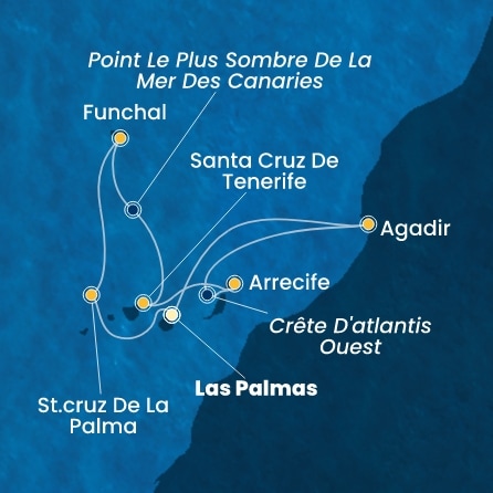 carte Canaries, Espagne, Madère, Maroc, 8 jours