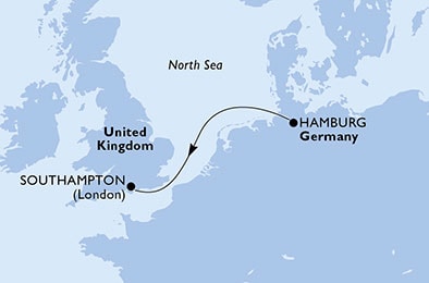 carte Hamburg, Southampton, 3 jours