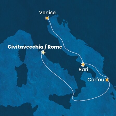 carte Italie, Grèce, 5 jours