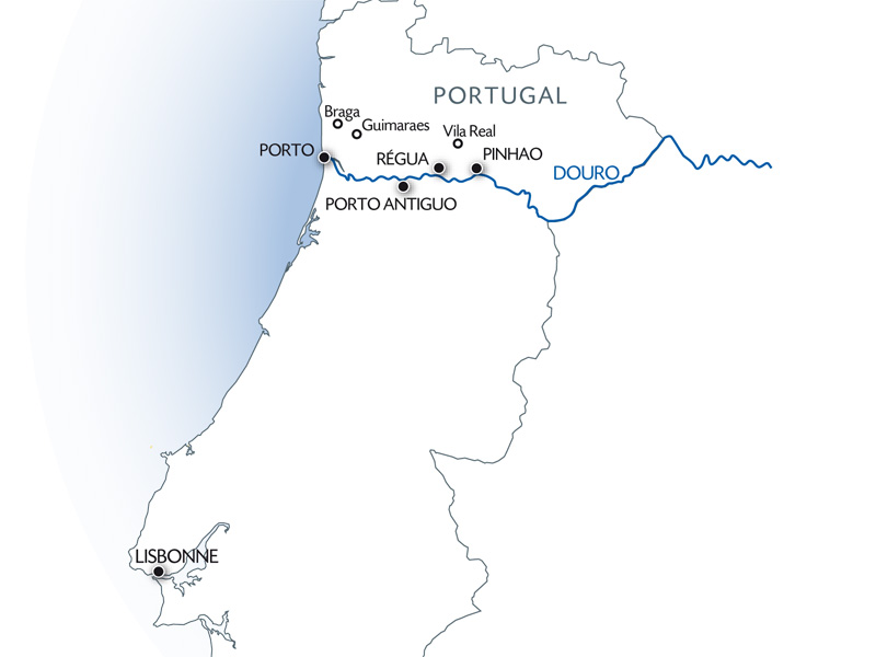 carte Douceur portugaise : Lisbonne, Porto & la Vallée du Douro (formule port/port), 8 jours - POB_LISPP