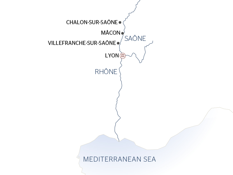 carte Croisière exceptionnelle sur la Saône pour célébrer le Beaujolais Nouveau (formule port/port), 5 jours - BJL_PP2