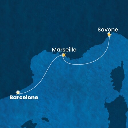 carte Espagne, France, Italie, 3 jours