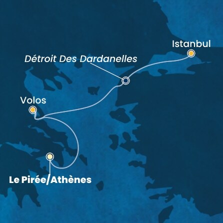 carte Grèce, Turquie, 4 jours