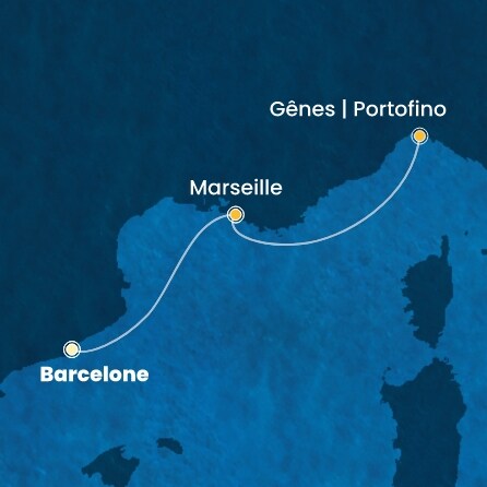 carte Espagne, France, Italie, 5 jours