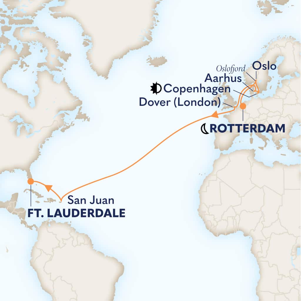 carte Pays-Bas & Norvège & Danemark & Royaume-Uni & Porto Rico, 20 jours