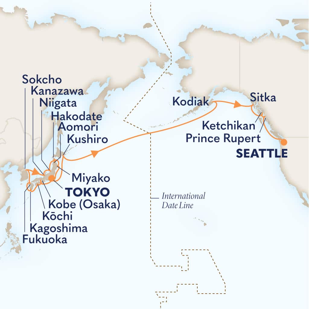 carte Japon & Corée du Sud & Etats-Unis & Canada, 30 jours
