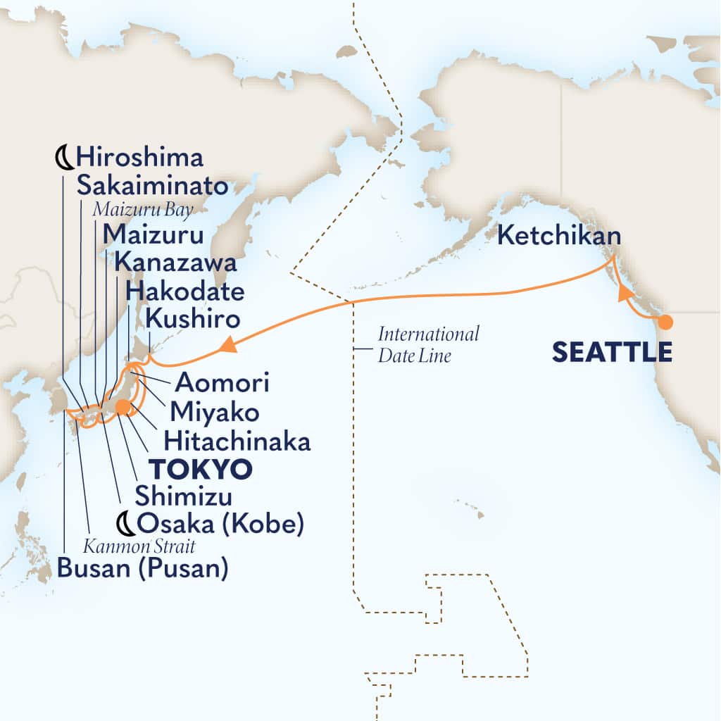 carte Etats-Unis & Japon & Corée du Sud, 28 jours