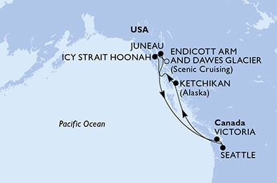 carte Etats-Unis, Canada, 8 jours