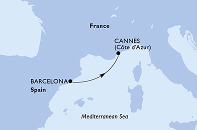 carte Espagne, France, 2 jours