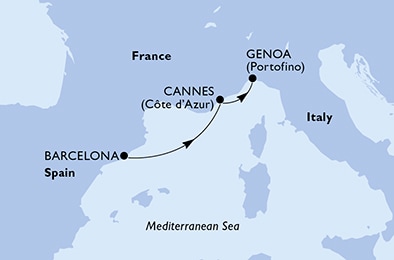 carte Espagne, France, Italie, 3 jours