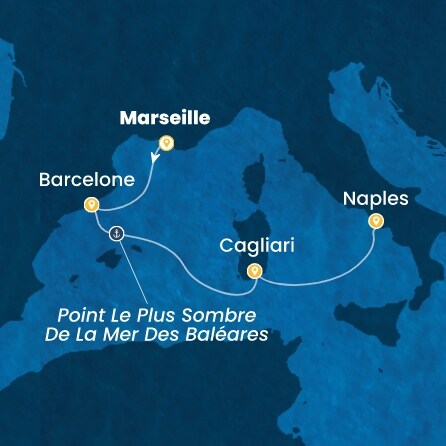 carte France, Espagne, Italie, 5 jours