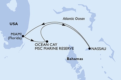 carte Miami, Ocean Cay, Nassau, 5 jours