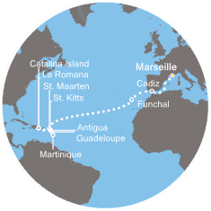carte *Transatlantiques, 23 jours