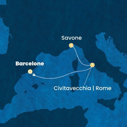 carte Espagne, Italie, 4 jours