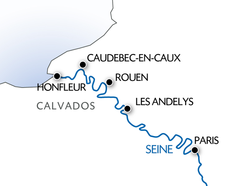 carte Escales d¿Art au fil de la Seine : patrimoine, impressionnisme et art de vivre Normand (formule port/port), 6 jours - SIP_NOVPP