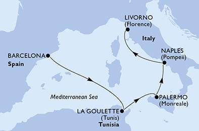 carte Méditerranée, 6 jours