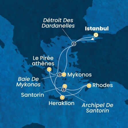 carte Turquie, Grèce, 8 jours