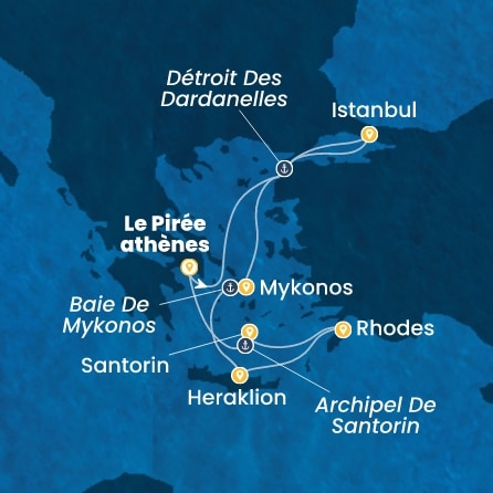 carte Grèce, Turquie, 8 jours