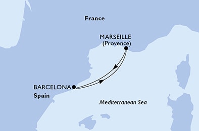 carte Marseille, Barcelona, 3 jours