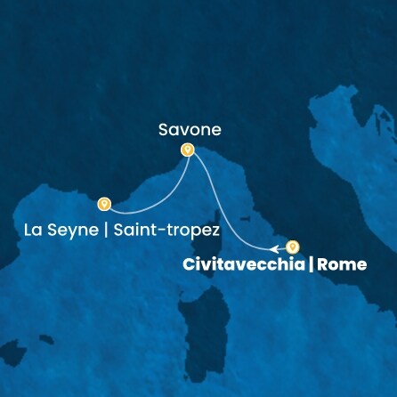 carte Italie, France, 3 jours