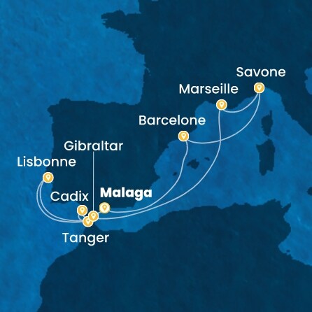 carte Espagne, Maroc, Gibraltar, Portugal, France, Italie, 12 jours