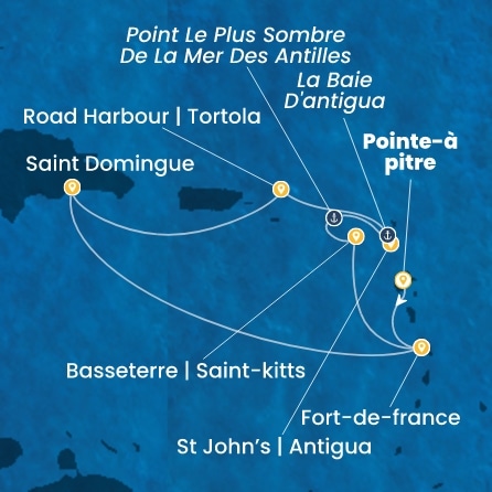 carte Antilles, Iles Vierges, 8 jours