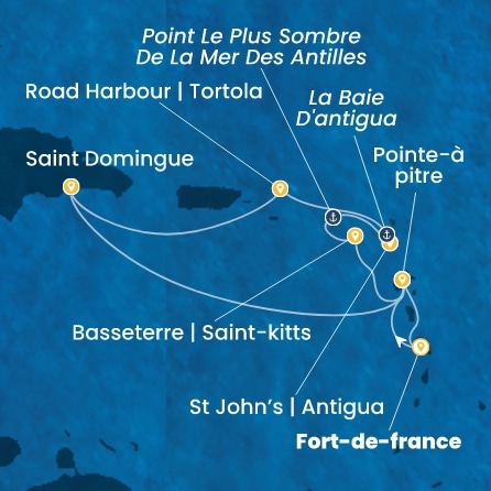 carte Antilles, Iles Vierges, 9 jours