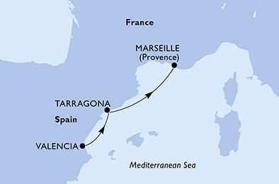 carte Méditerranée, 3 jours