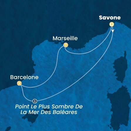 carte Italie, Espagne, France, 5 jours