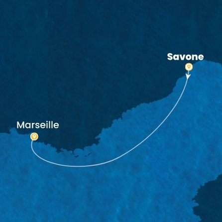 carte Italie, France, 2 jours