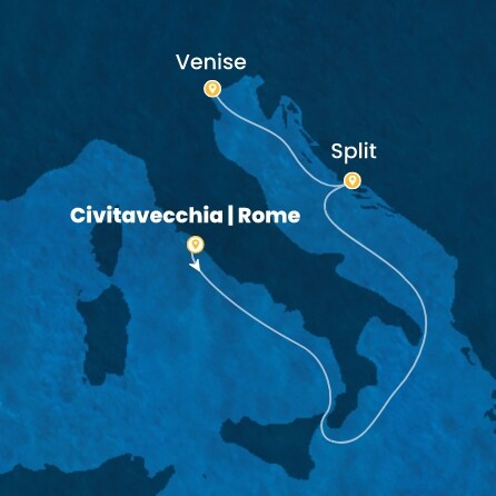 carte Italie, Croatie, 4 jours