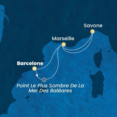 carte Espagne, France, Italie, 5 jours
