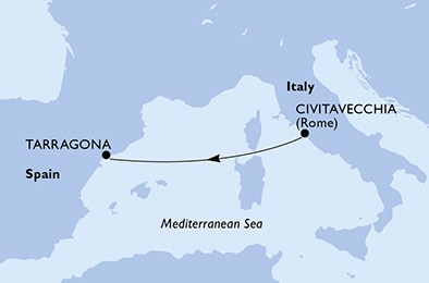 carte Civitavecchia, Tarragona, 3 jours
