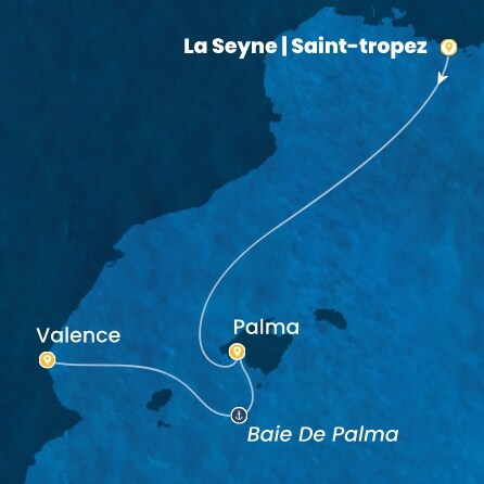 carte France, Baléares, Espagne, 3 jours