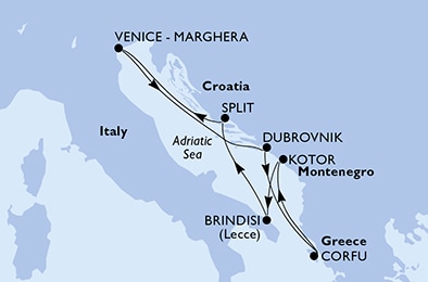 carte Naples, Livorno, Marseille, 3 jours