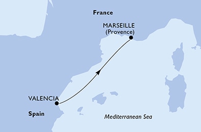 carte Valencia, Marseille, 2 jours