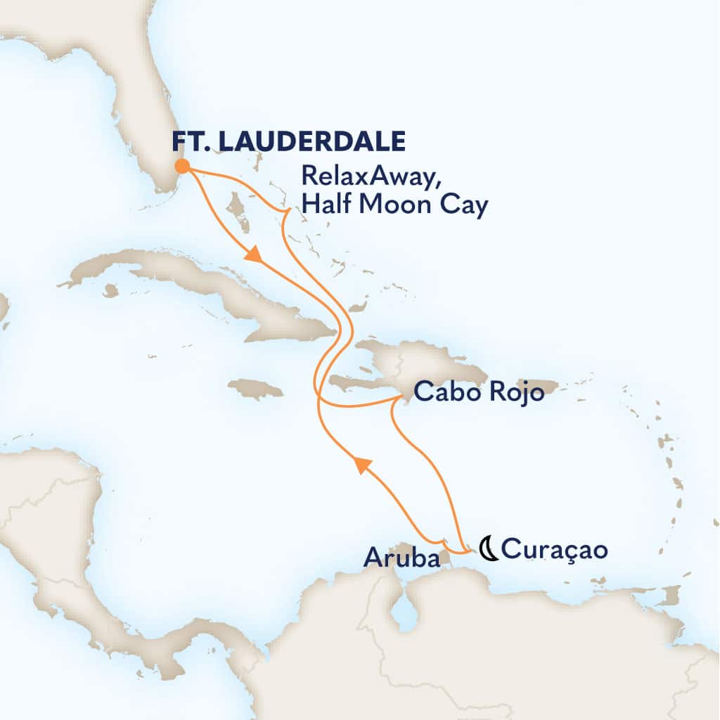 carte Etats-Unis & République dominicaine & Curaçao & Aruba & Bahamas, 10 jours