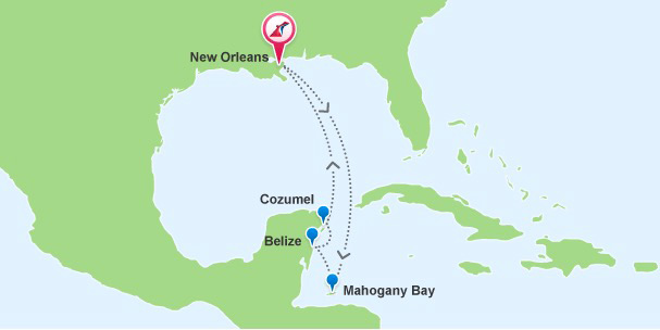 carte Caraïbes et Antilles, 8 jours