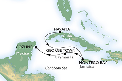 carte Caraïbes et Antilles, 7 jours
