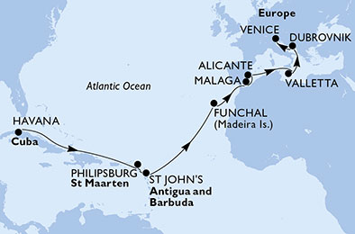 carte *en route vers Cuba VOL OFFERT, 21 jours