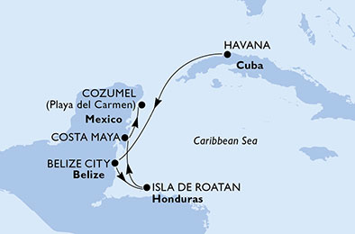 carte Caraïbes et Antilles, 7 jours