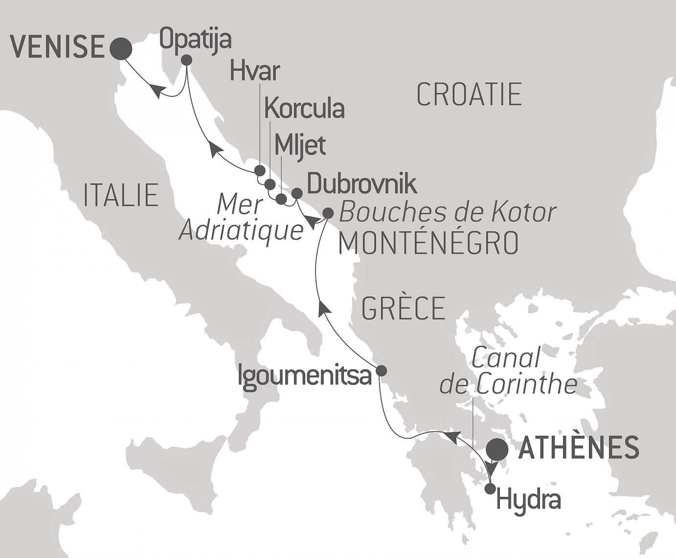 carte Trésors de l'Adriatique, 8 jours