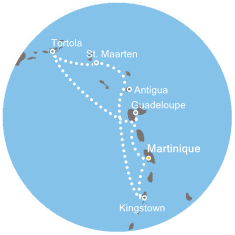 carte *Caraïbes et Antilles, 8 jours