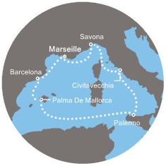 carte Méditerranée, 8 jours