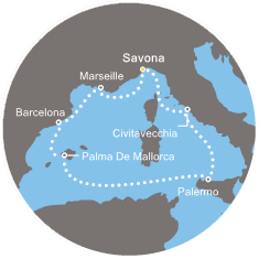 carte Méditerranée, 8 jours