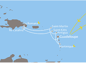 carte *Perles des Caraïbes, 9 jours