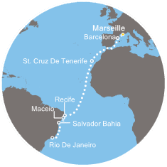 carte *En route vers Rio, 18 jours