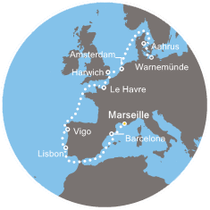 carte *De Marseille à Berlin, 15 jours